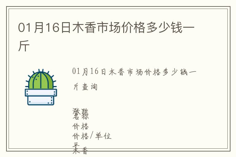 01月16日木香市場(chǎng)價(jià)格多少錢一斤