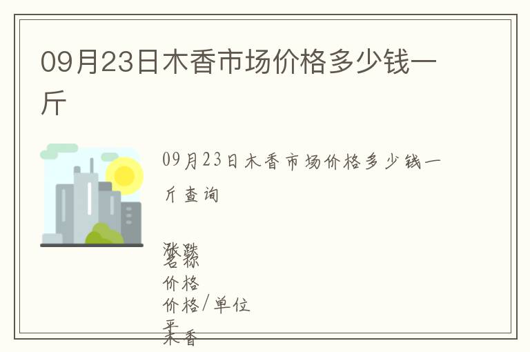 09月23日木香市場價(jià)格多少錢一斤