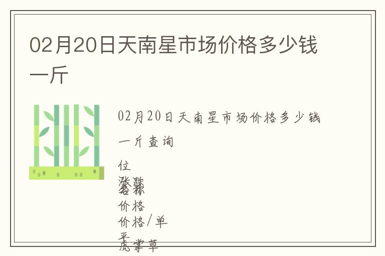 02月20日天南星市場價格多少錢一斤