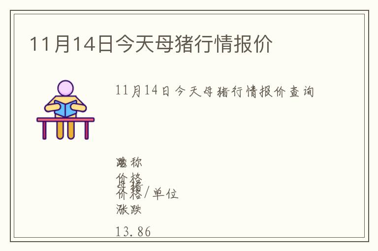 11月14日今天母豬行情報價