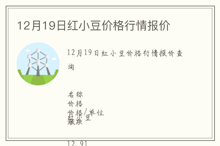 12月19日紅小豆價(jià)格行情報(bào)價(jià)