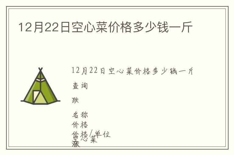 12月22日空心菜價格多少錢一斤