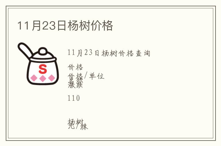 11月23日楊樹價(jià)格