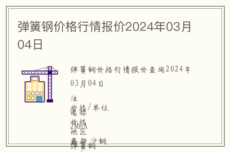 彈簧鋼價格行情報價2024年03月04日