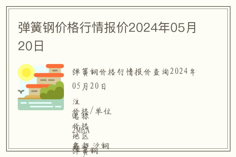彈簧鋼價格行情報價2024年05月20日