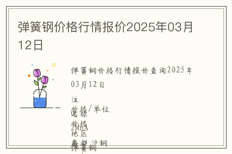 彈簧鋼價(jià)格行情報(bào)價(jià)2025年03月12日