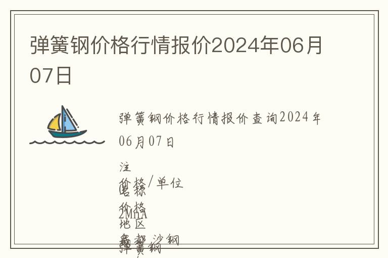 彈簧鋼價格行情報價2024年06月07日