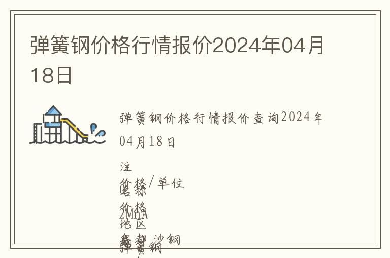 彈簧鋼價格行情報價2024年04月18日