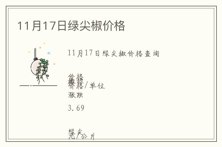 11月17日綠尖椒價格