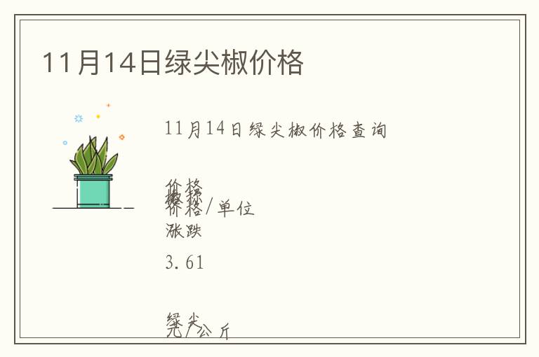 11月14日綠尖椒價格