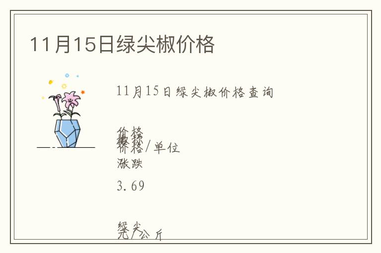 11月15日綠尖椒價(jià)格