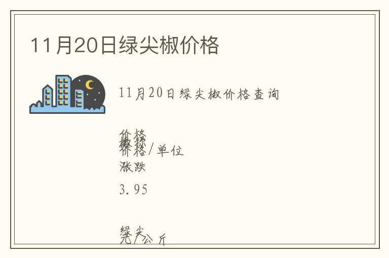 11月20日綠尖椒價格