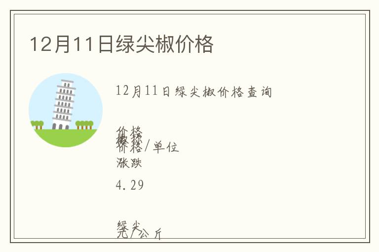 12月11日綠尖椒價格
