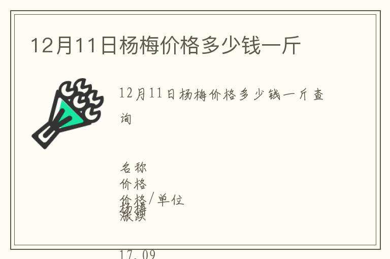 12月11日楊梅價(jià)格多少錢一斤