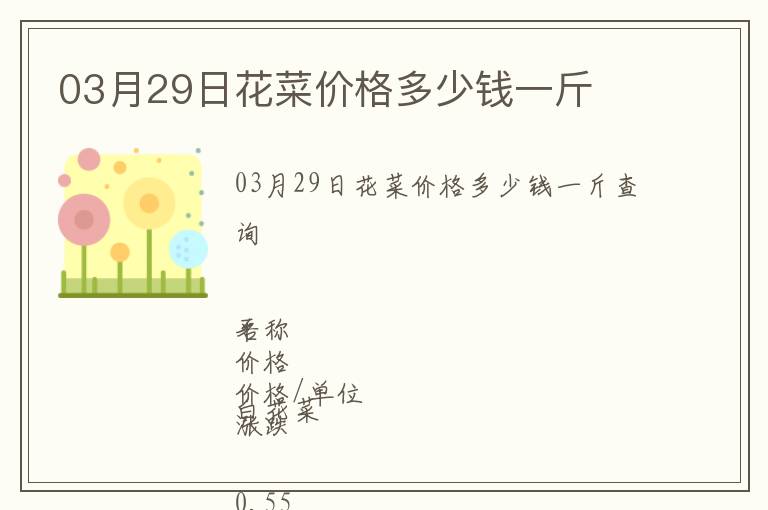 03月29日花菜價格多少錢一斤