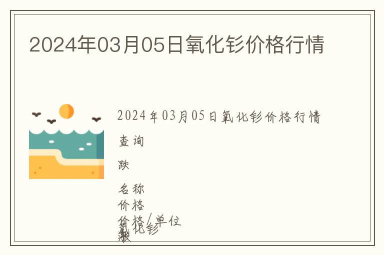 2024年03月05日氧化釤價格行情