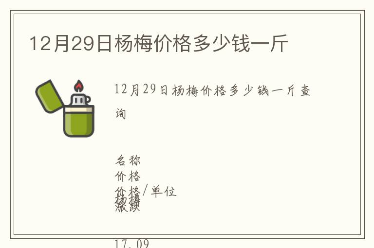 12月29日楊梅價格多少錢一斤