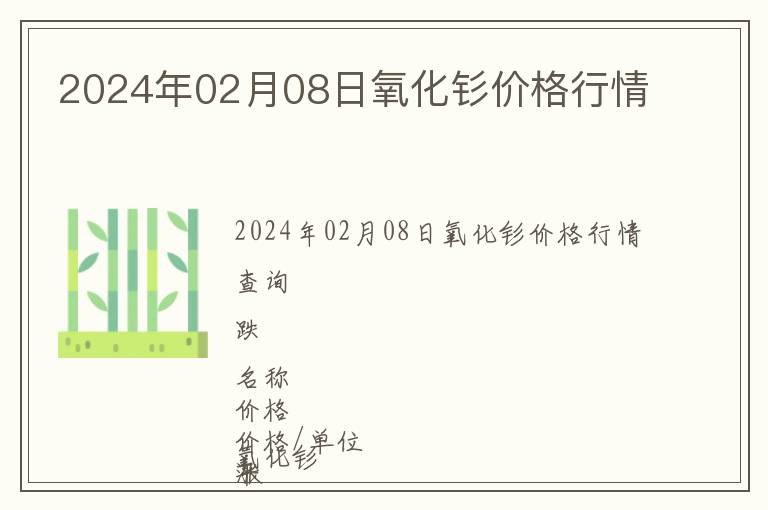 2024年02月08日氧化釤價格行情
