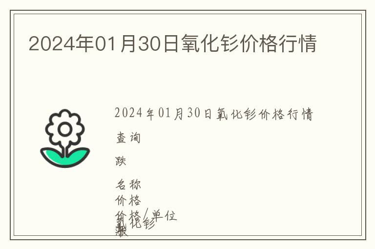 2024年01月30日氧化釤價格行情