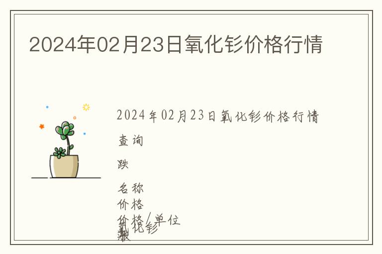 2024年02月23日氧化釤價格行情
