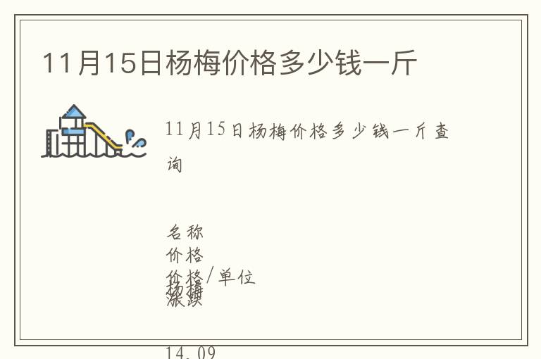 11月15日楊梅價格多少錢一斤
