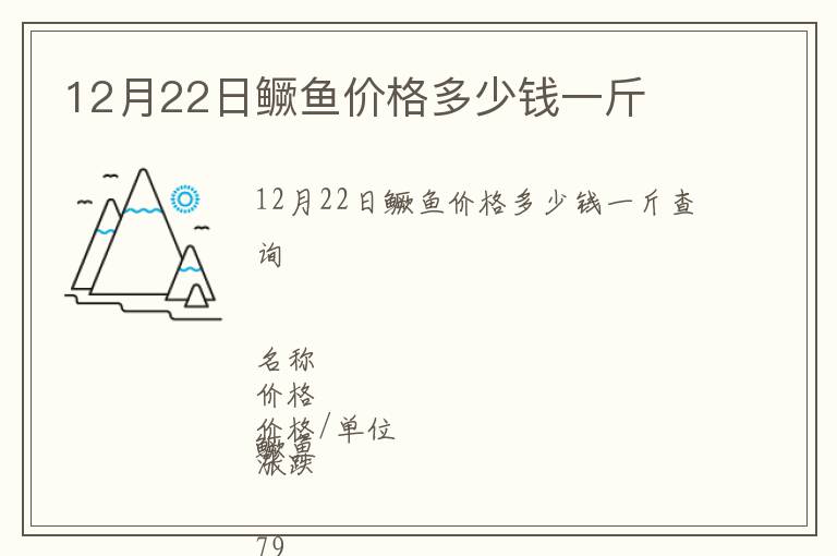12月22日鱖魚價格多少錢一斤
