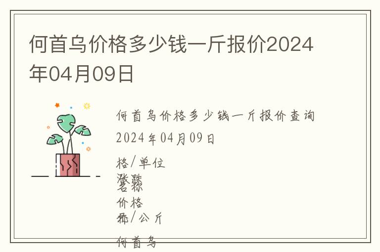 何首烏價(jià)格多少錢一斤報(bào)價(jià)2024年04月09日