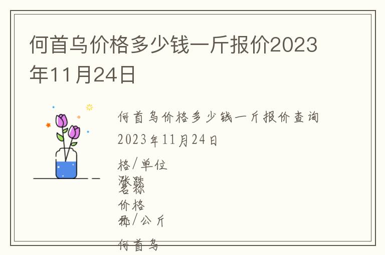 何首烏價(jià)格多少錢一斤報(bào)價(jià)2023年11月24日