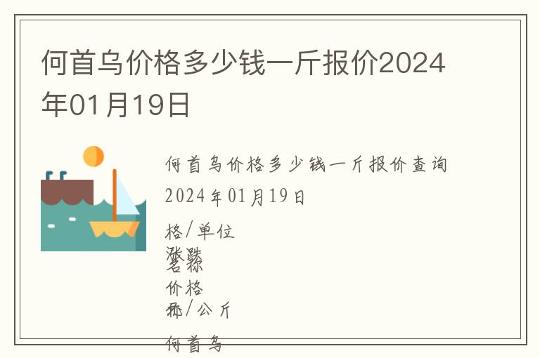 何首烏價格多少錢一斤報價2024年01月19日