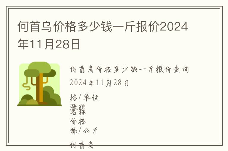 何首烏價格多少錢一斤報價2024年11月28日