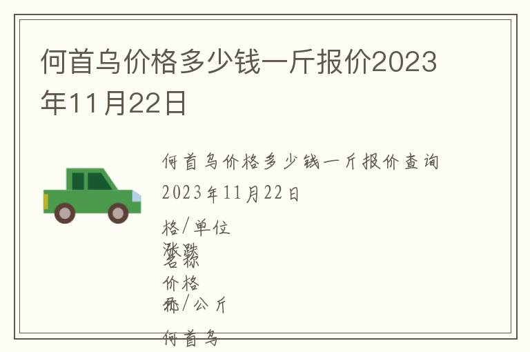 何首烏價(jià)格多少錢(qián)一斤報(bào)價(jià)2023年11月22日