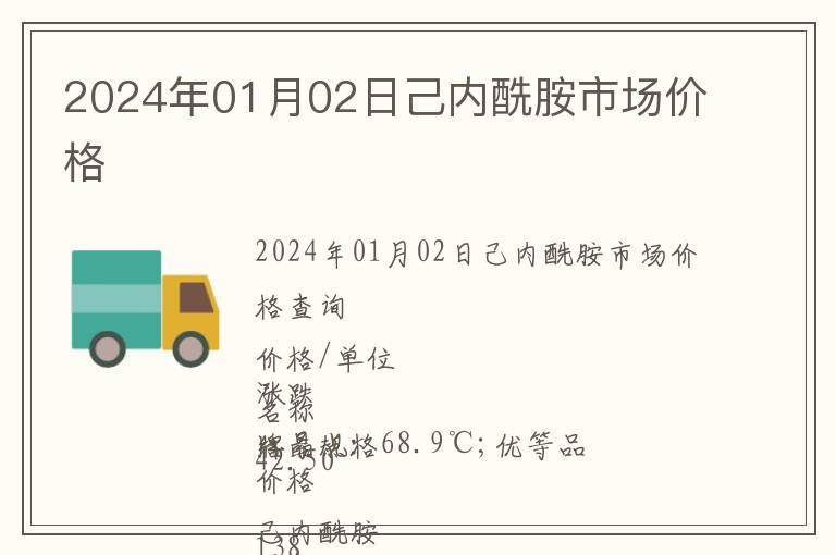 2024年01月02日己內酰胺市場價格