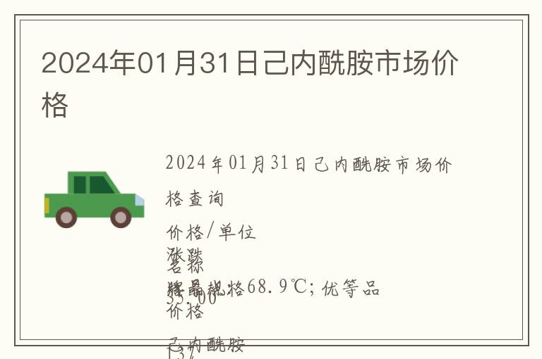 2024年01月31日己內(nèi)酰胺市場價格