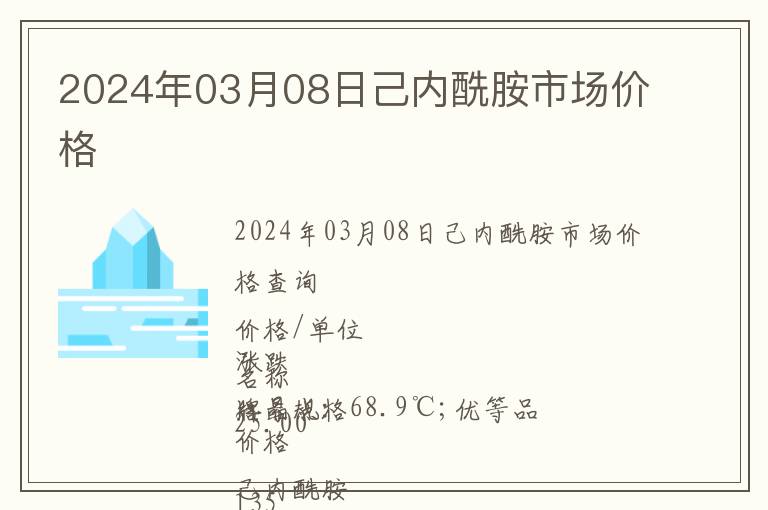 2024年03月08日己內(nèi)酰胺市場價格