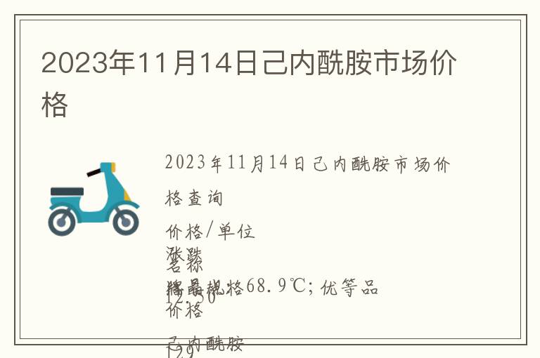 2023年11月14日己內酰胺市場價格