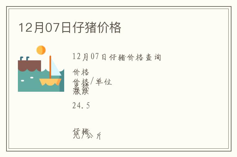 12月07日仔豬價格