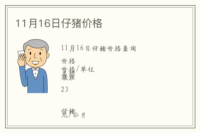11月16日仔豬價格