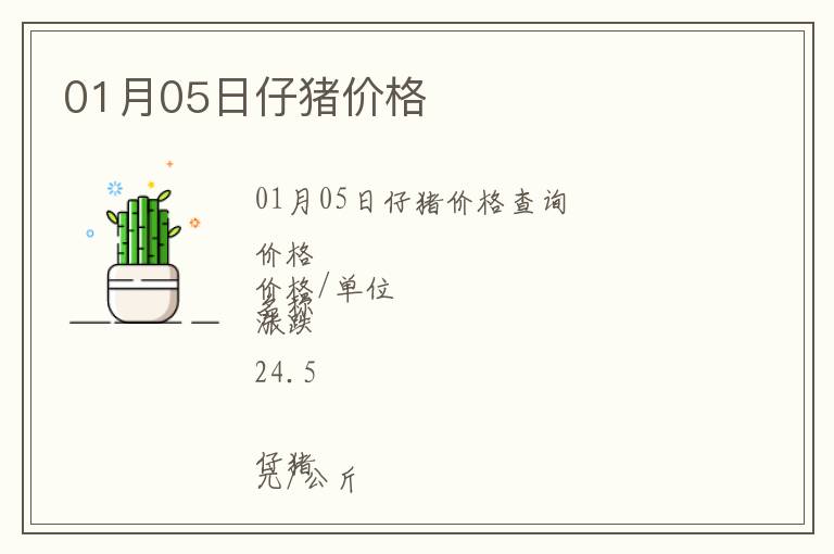 01月05日仔豬價格