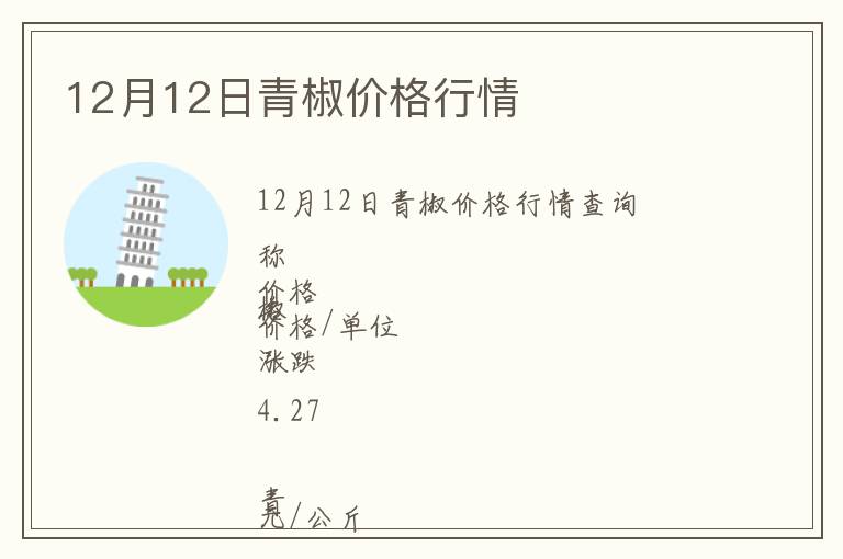 12月12日青椒價格行情