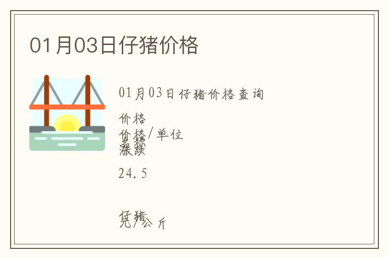 01月03日仔豬價(jià)格