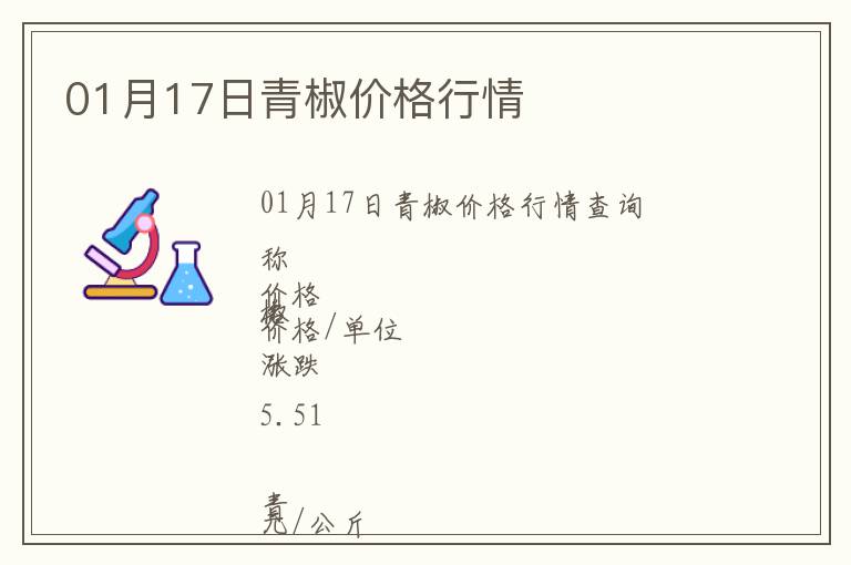 01月17日青椒價(jià)格行情