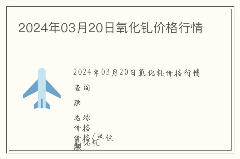 2024年03月20日氧化釓價格行情