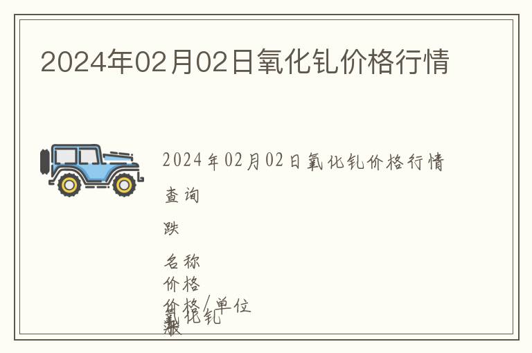 2024年02月02日氧化釓價格行情