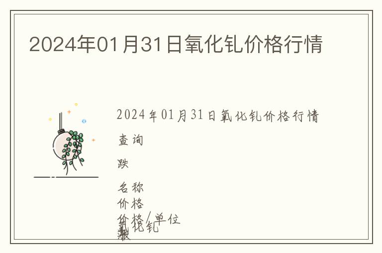 2024年01月31日氧化釓價格行情