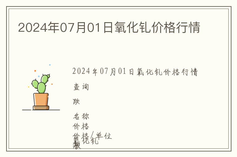 2024年07月01日氧化釓價格行情