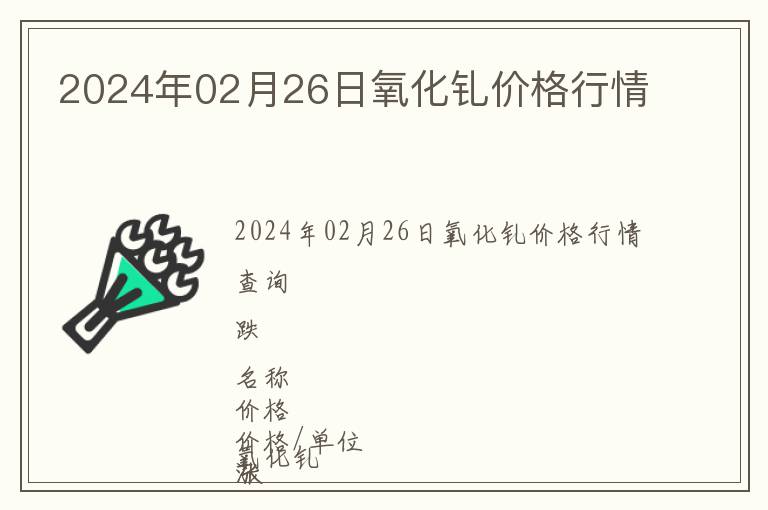 2024年02月26日氧化釓價格行情