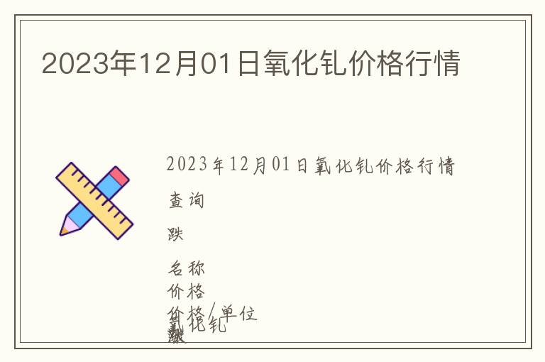 2023年12月01日氧化釓價格行情