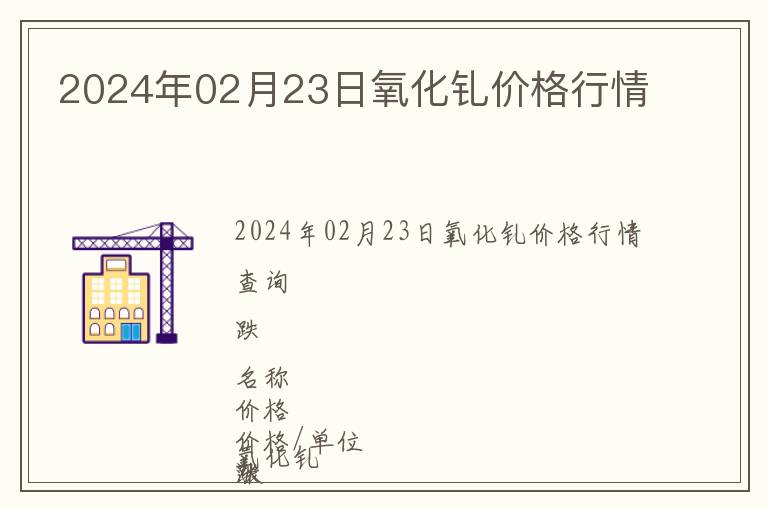 2024年02月23日氧化釓價格行情