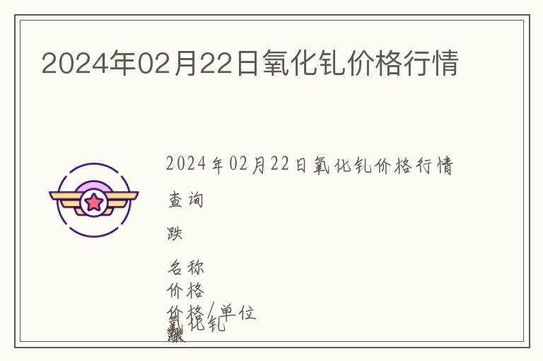 2024年02月22日氧化釓價格行情