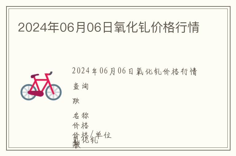 2024年06月06日氧化釓價格行情